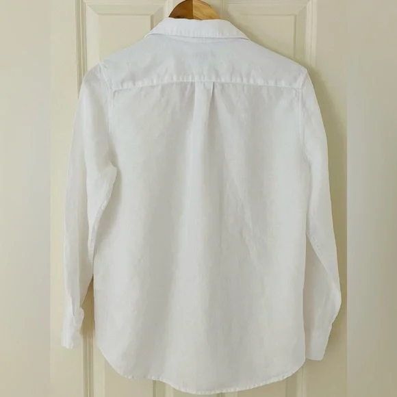 Quince Women's Button Down Shirts - White, Tan, Pink, and Blue - Picture 7 of 9